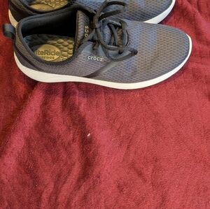 Clarks women's LiteRide by Crocs lace up blk mesh sneaker shoes 10W